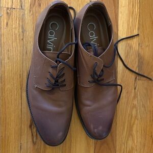 Calvin Klein Brown Leather Oxford Shoes